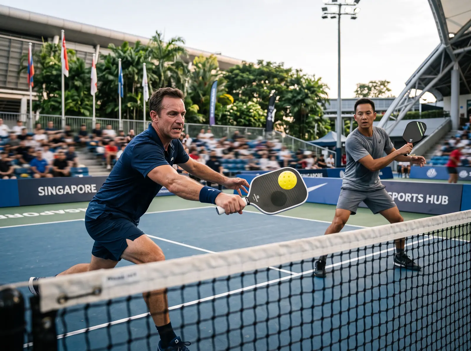 Pickleball players enjoying a game